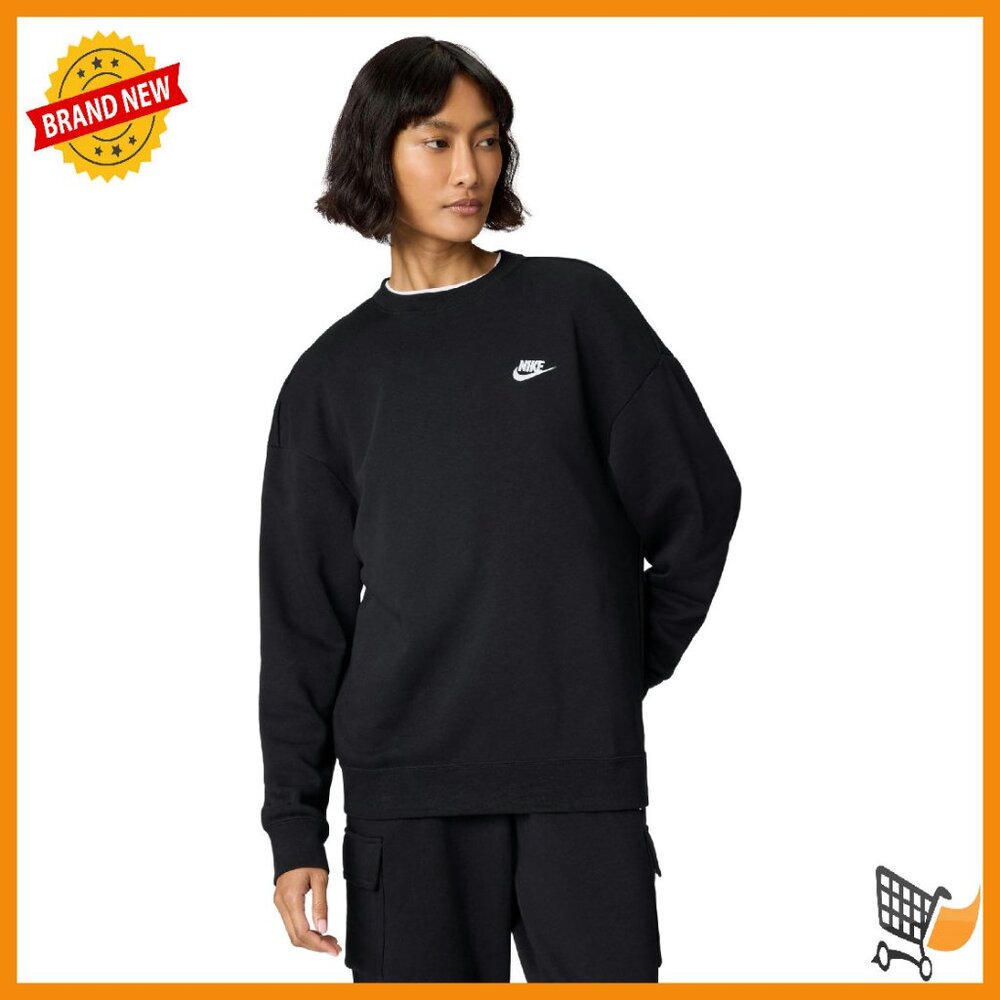 Loose Crew-Neck Fleece Sweatshirt For Women - Sportswear Activewear